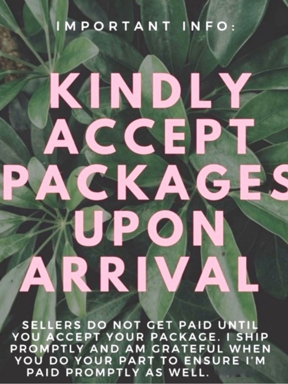 Kindly Accept Packages Wall Art - Pink Typography